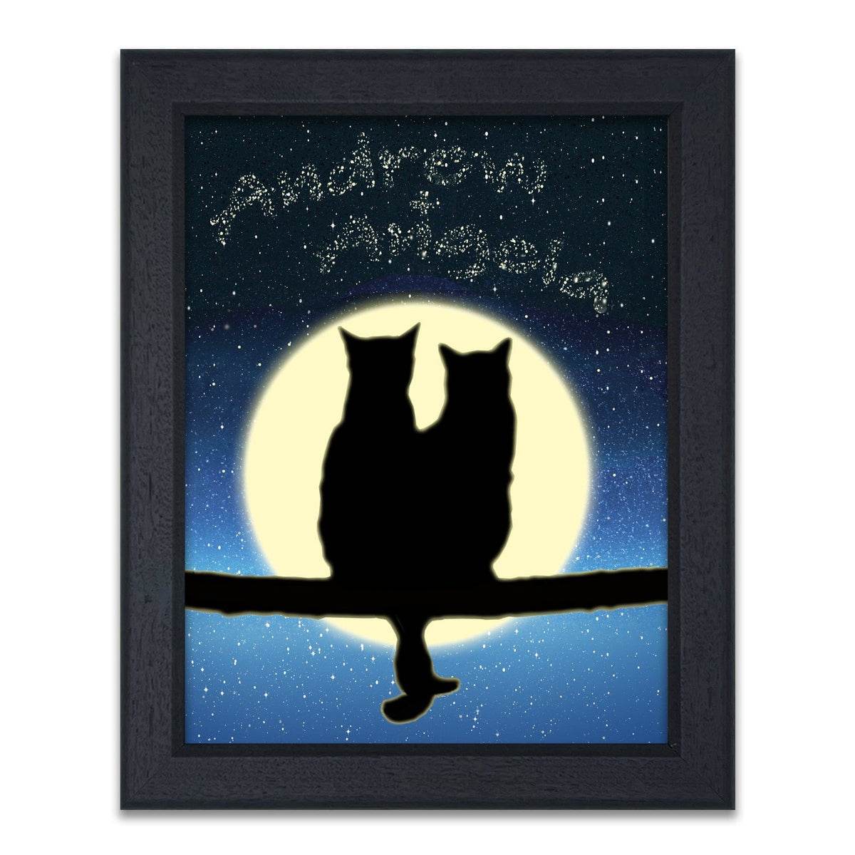 Personal-Prints art 14"x17" Under Glass Purrfect Night