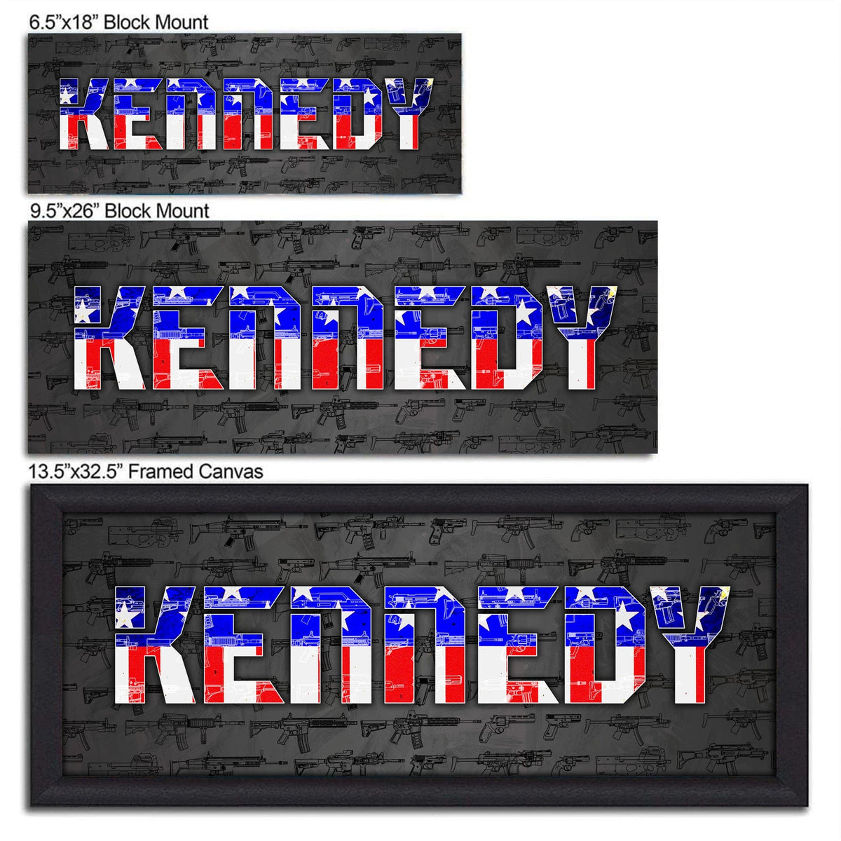 Personal-Prints art Red, White & Gun Blueprint Sign