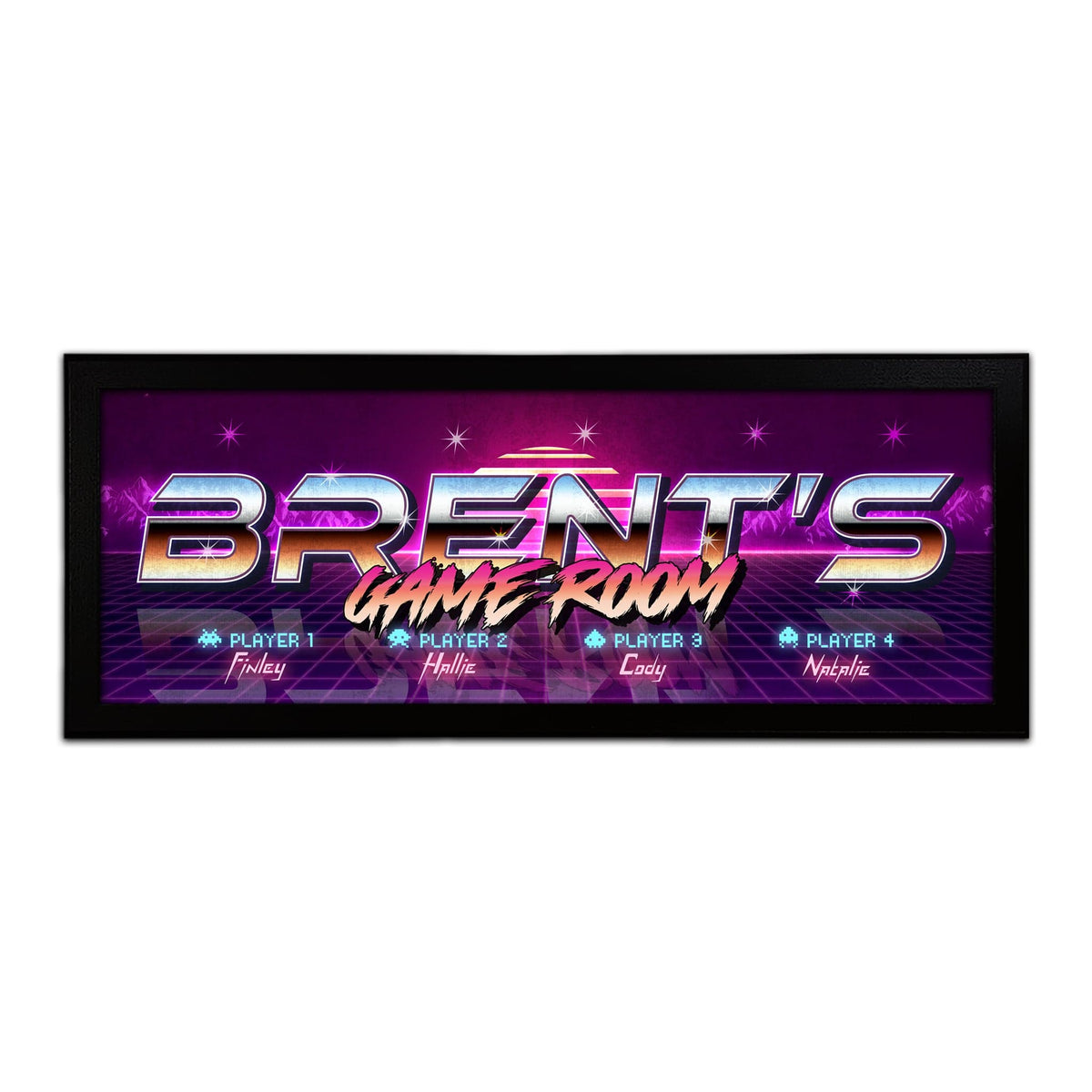 Personal-Prints art 13.5"x32.5" Framed Canvas Retro Gamer Personalized Sign