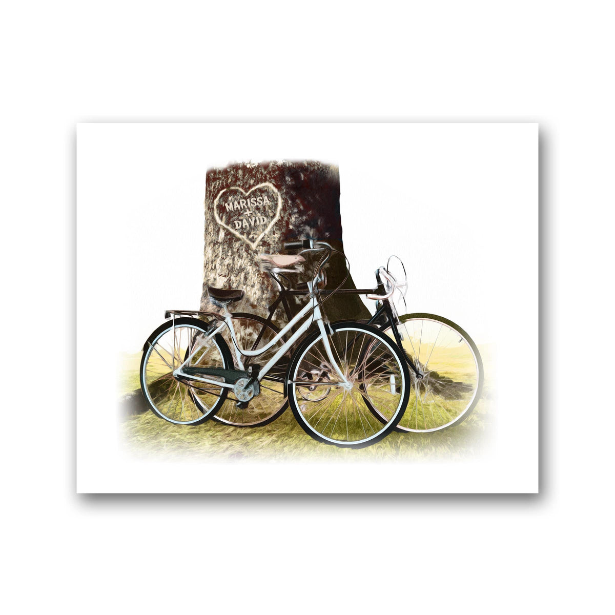 Personal-Prints art 11"x14" Block Mount Riding Together - Personalized Gift