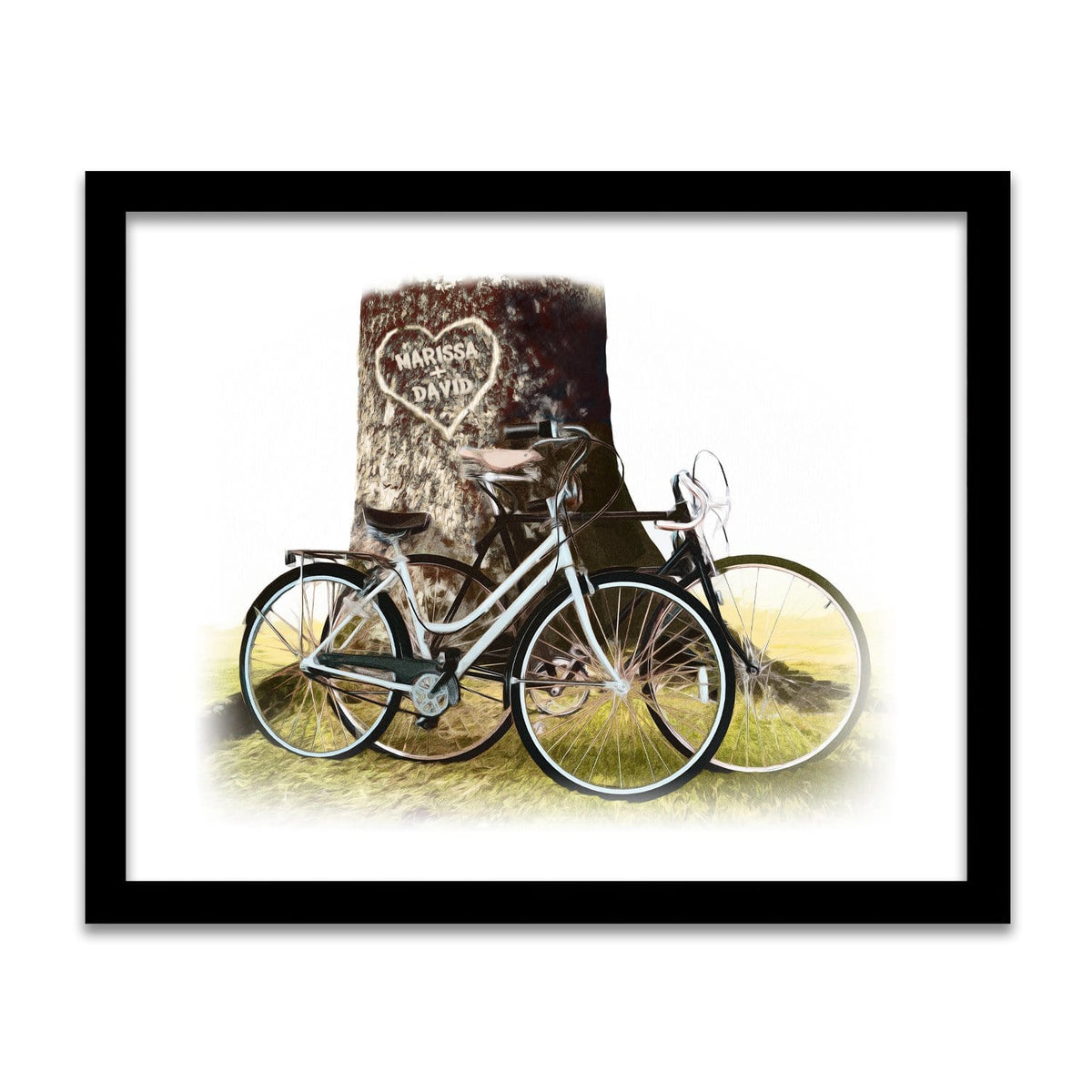 Personal-Prints art 14"x17" Framed Canvas Riding Together - Personalized Gift
