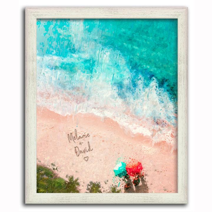 Personal-Prints art 12.5"x15.5" Framed Canvas Sandy Shore