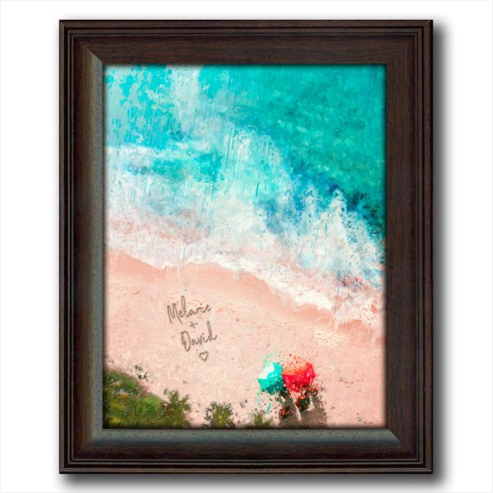 Personal-Prints art 14"x17" Under Glass Sandy Shore