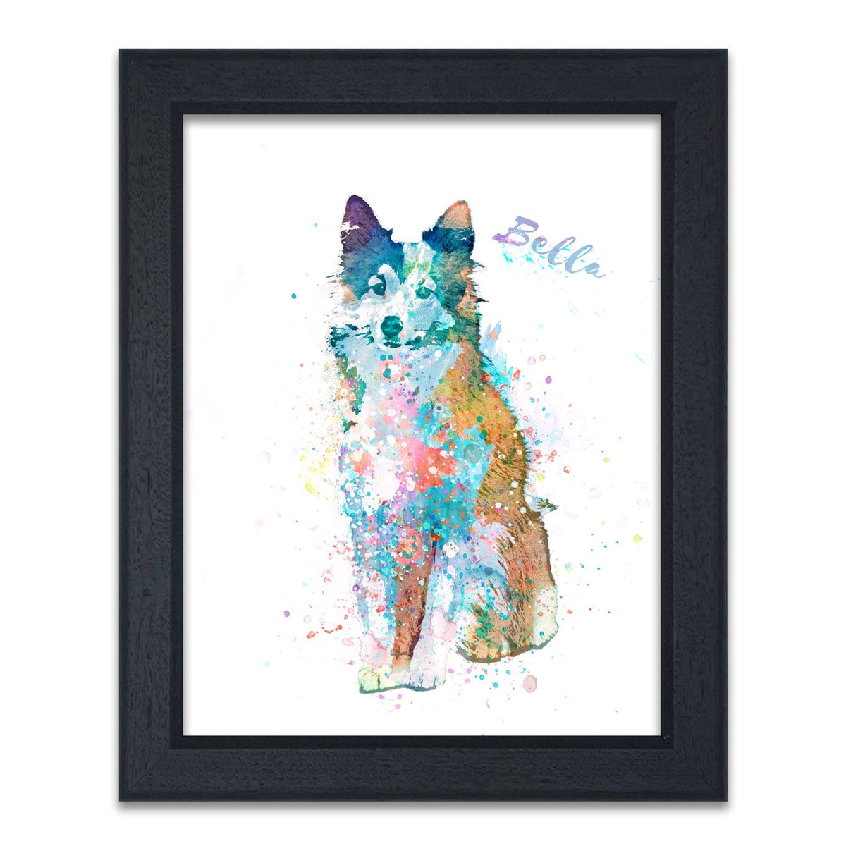 Personal-Prints art 14"x17" Under Glass Sheltie Watercolor Print