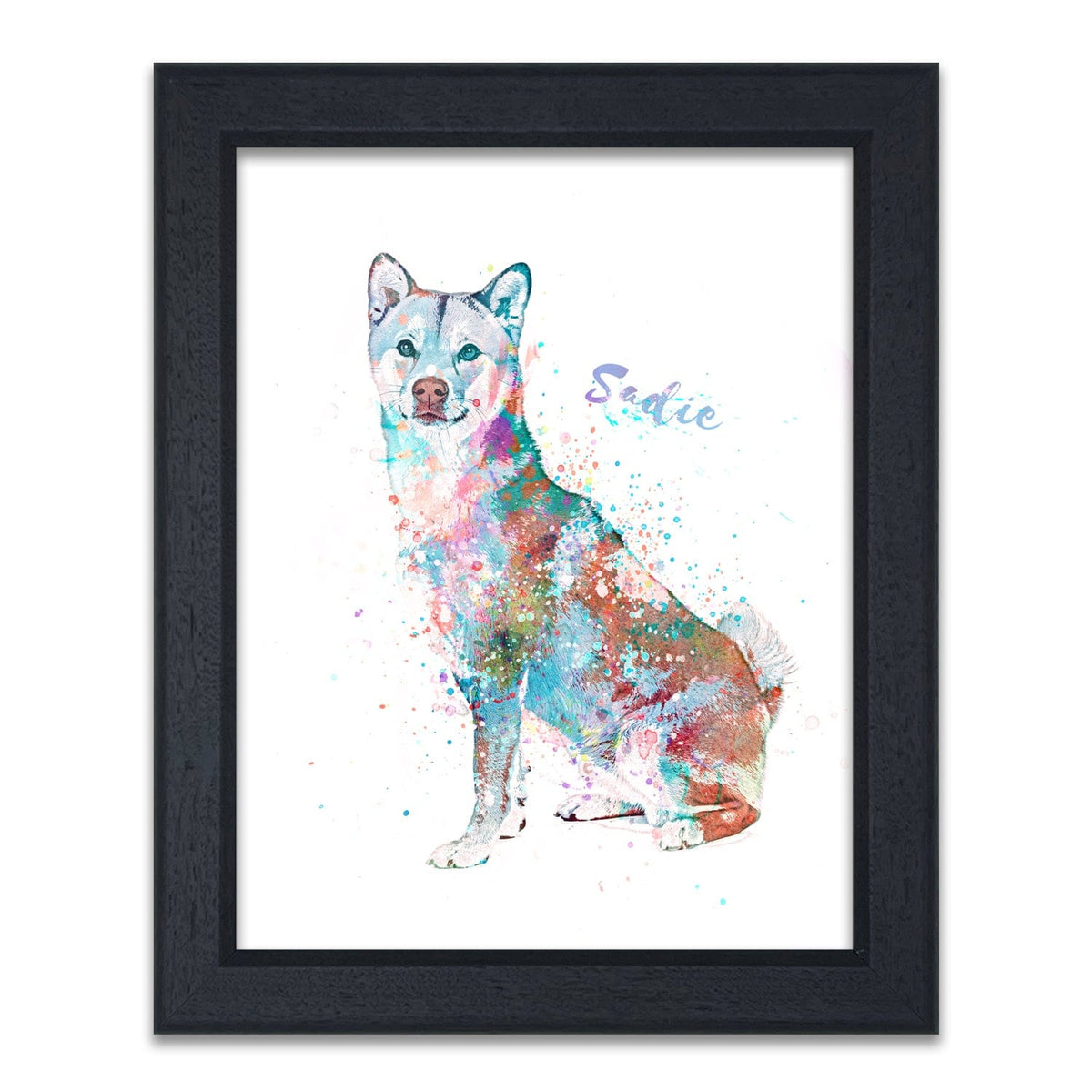 Personal-Prints art 14"x17" Under Glass Shiba Inu Watercolor Print