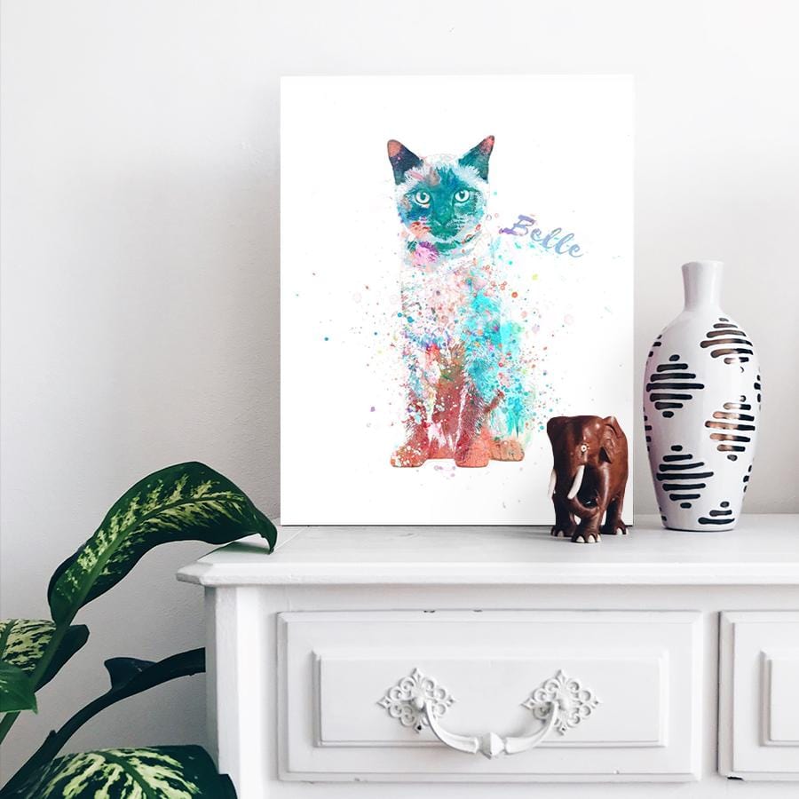 Personal-Prints art Siamese Cat Watercolor Print