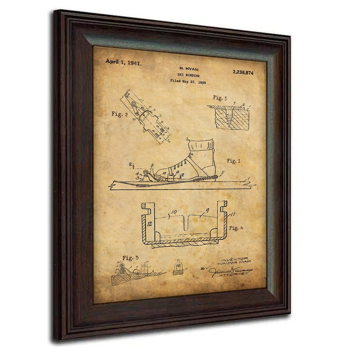 Personal-Prints art Binding Ski - Patent Art