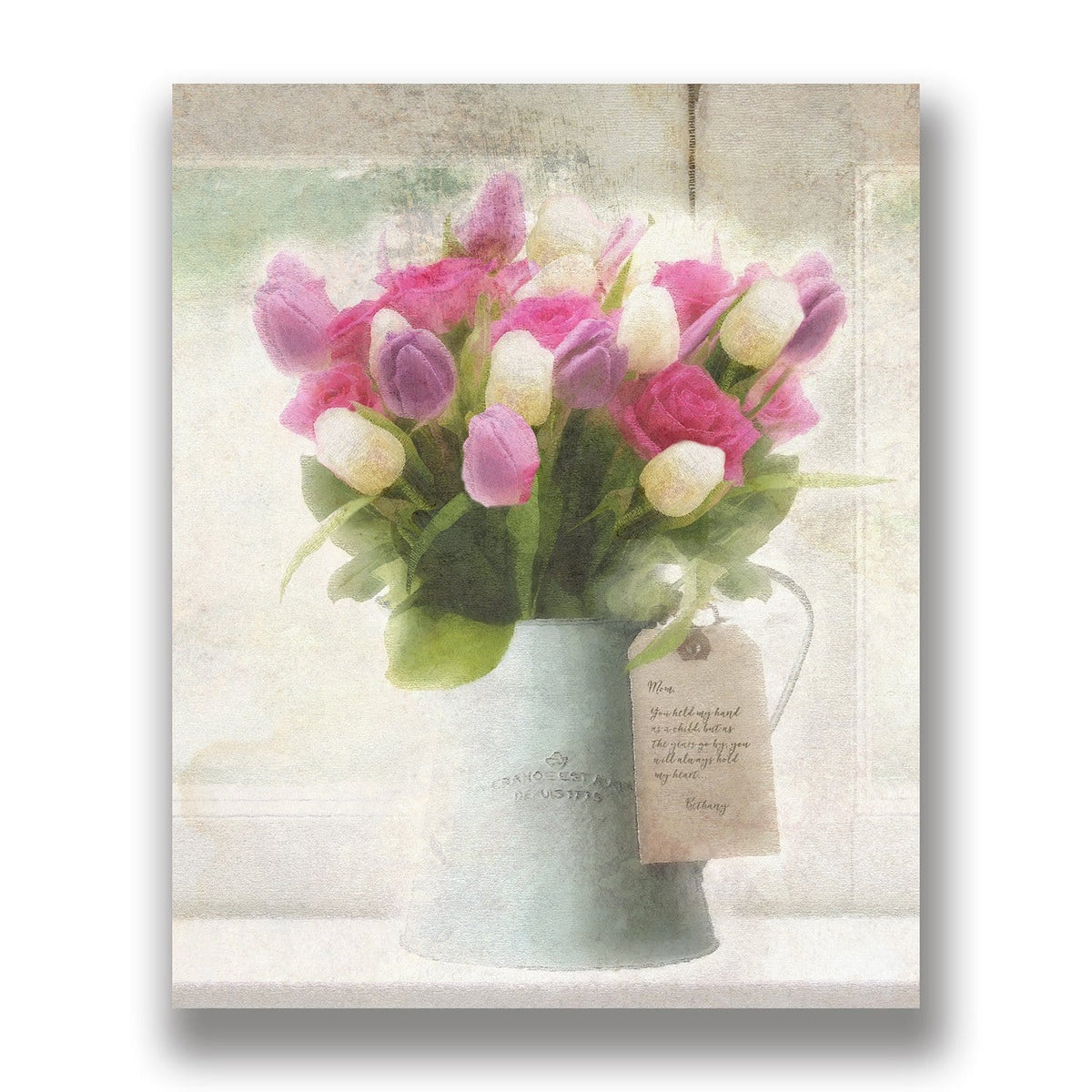 Personal-Prints art 11"x14" Block Mount Spring Tulips Bouquet