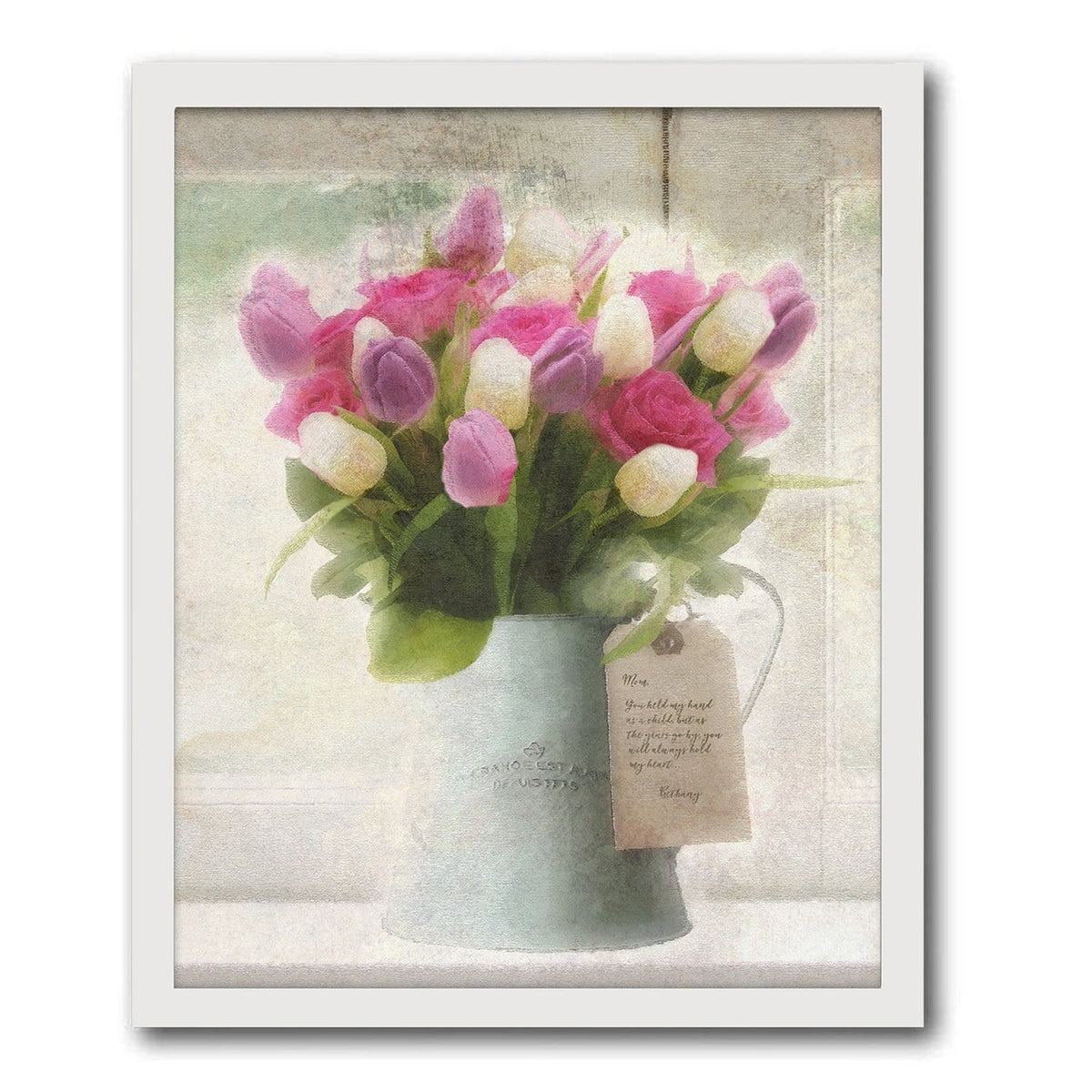 Personal-Prints art 14"x17" Framed Canvas Spring Tulips Bouquet