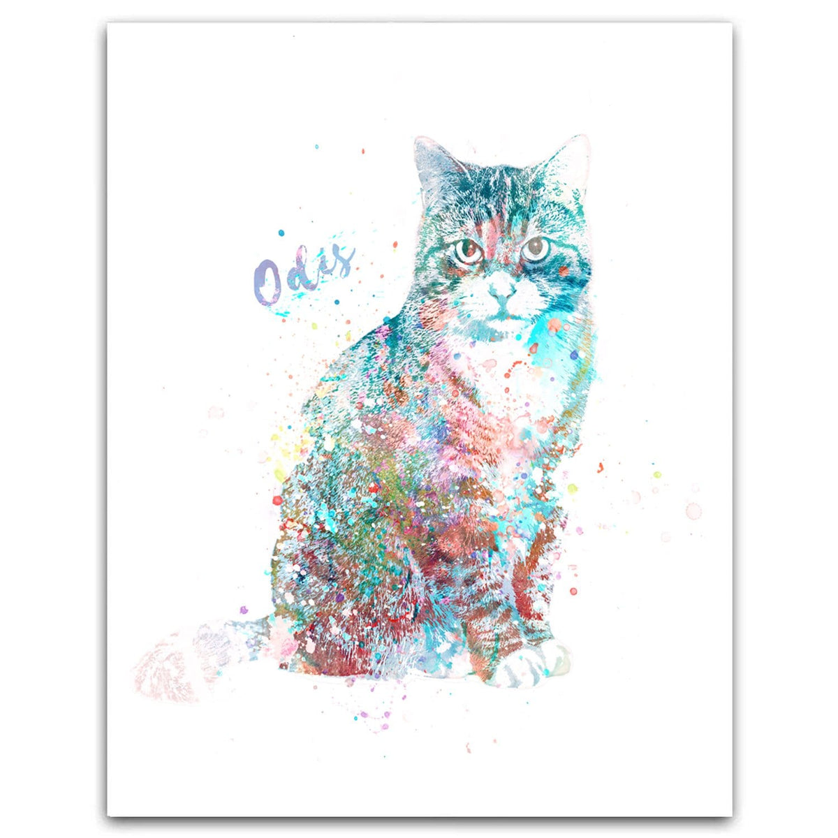 Personal-Prints art 6"x8" Block Mount Tabby Cat Watercolor Print