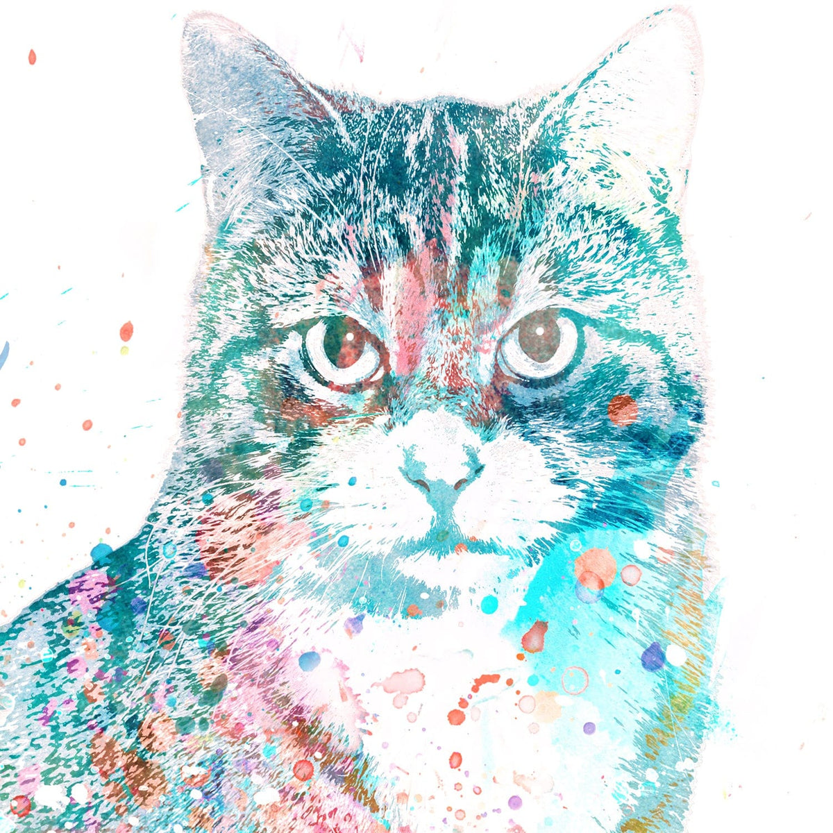 Personal-Prints art Tabby Cat Watercolor Print