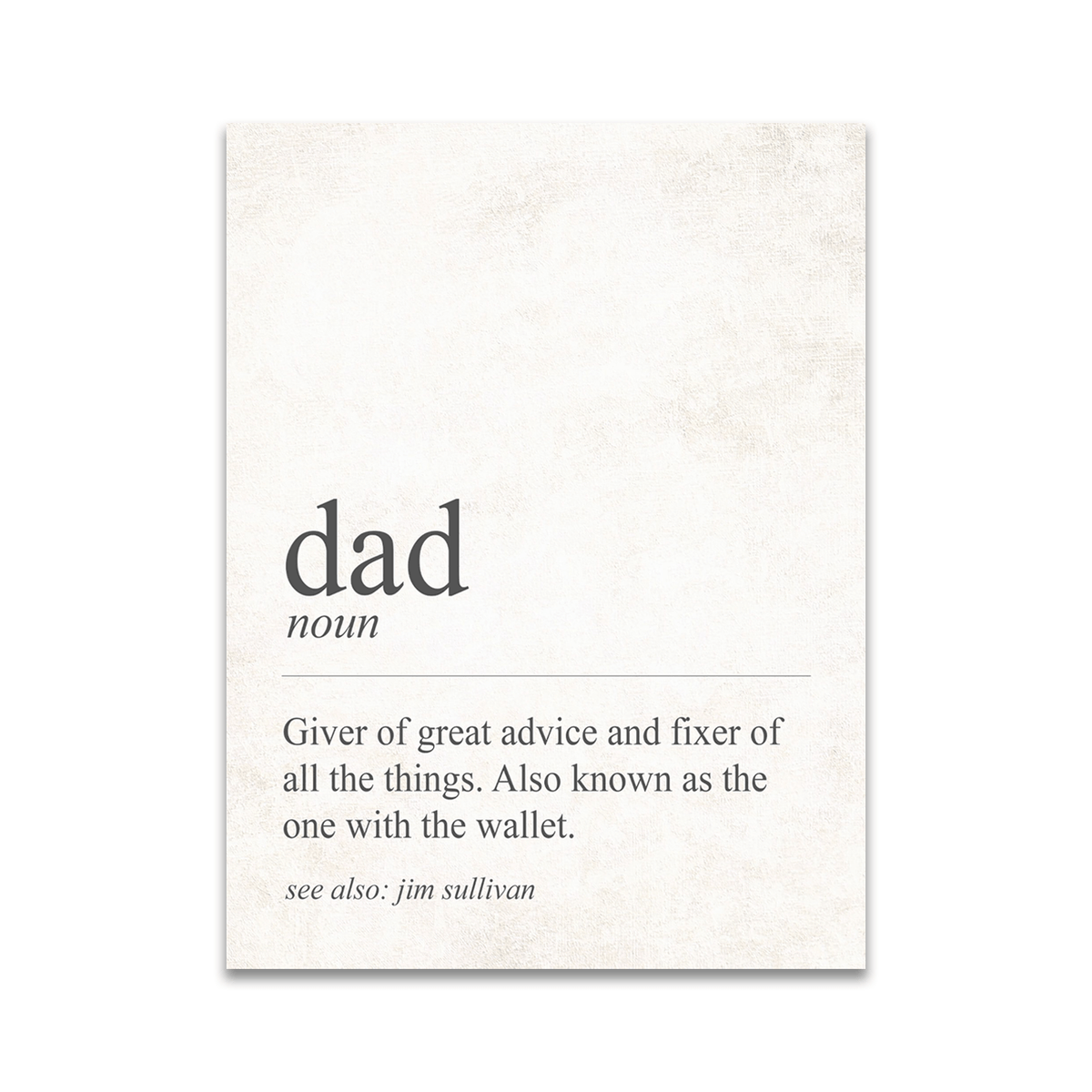 Personal-Prints art 6"x8" Block Mount The Definition of Dad