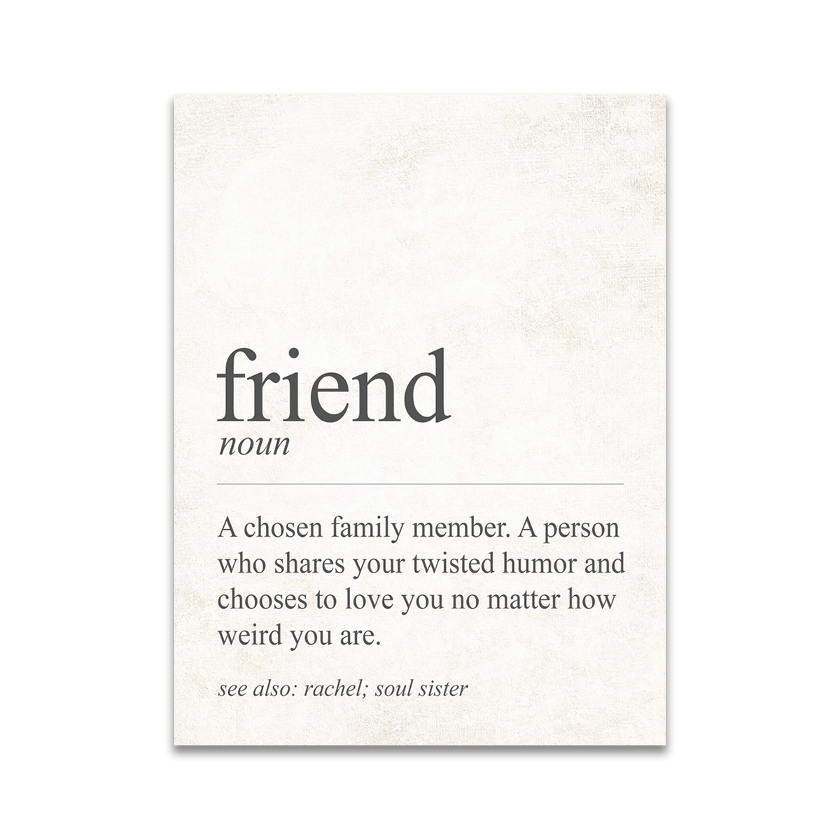 Personal-Prints art 6"x8" Block Mount The Definition of Friend