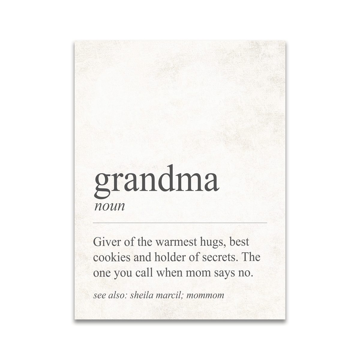 Personal-Prints art 6"x8" Block Mount The Definition of Grandma