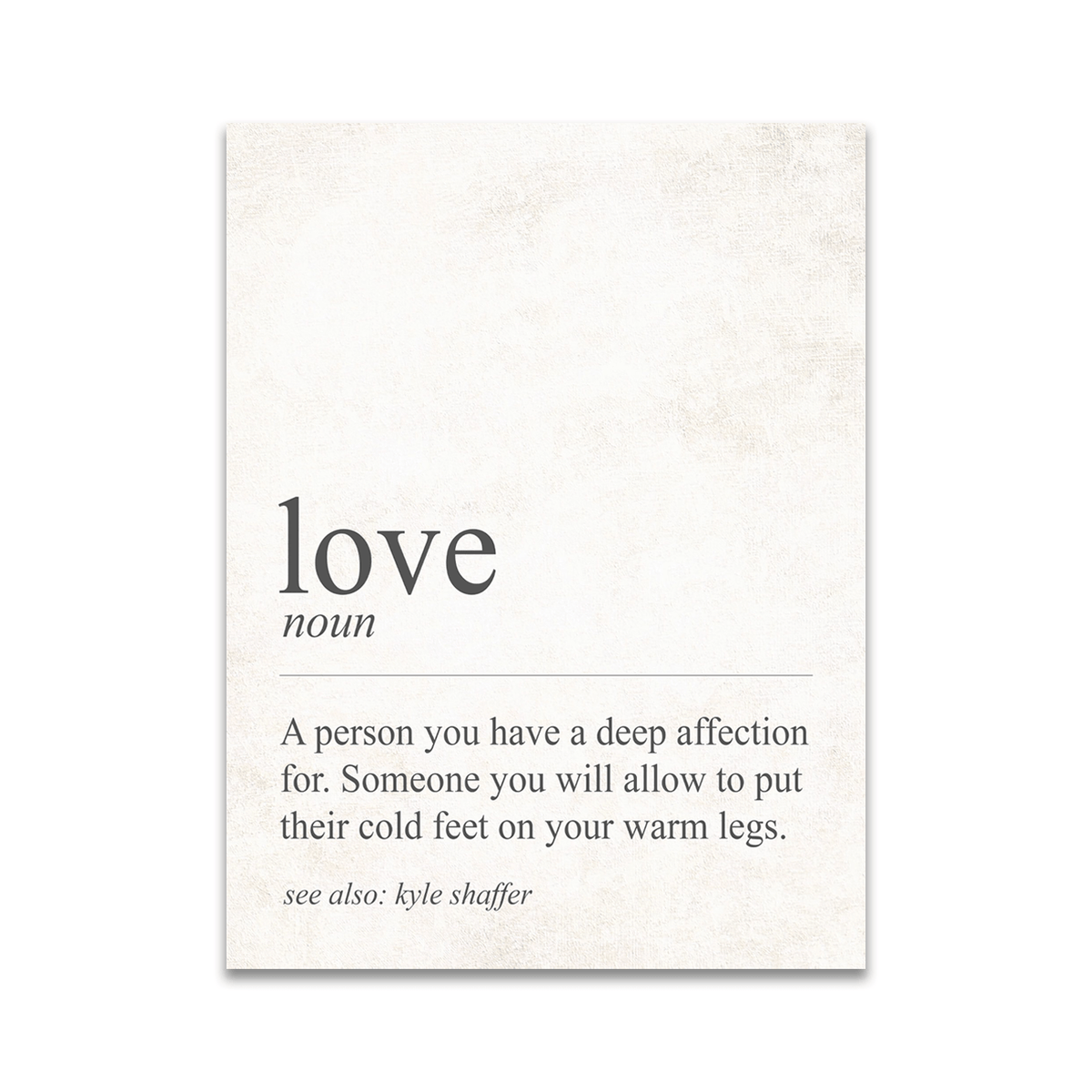 Personal-Prints art 6"x8" Block Mount The Definition of Love