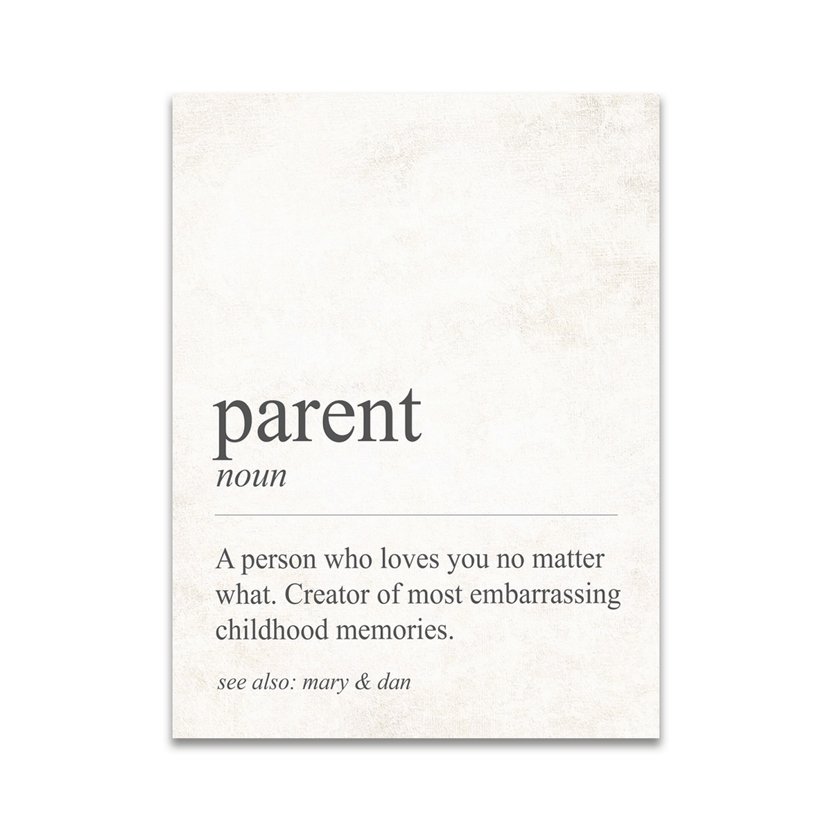 Personal-Prints art 6"x8" Block Mount The Definition of Parent