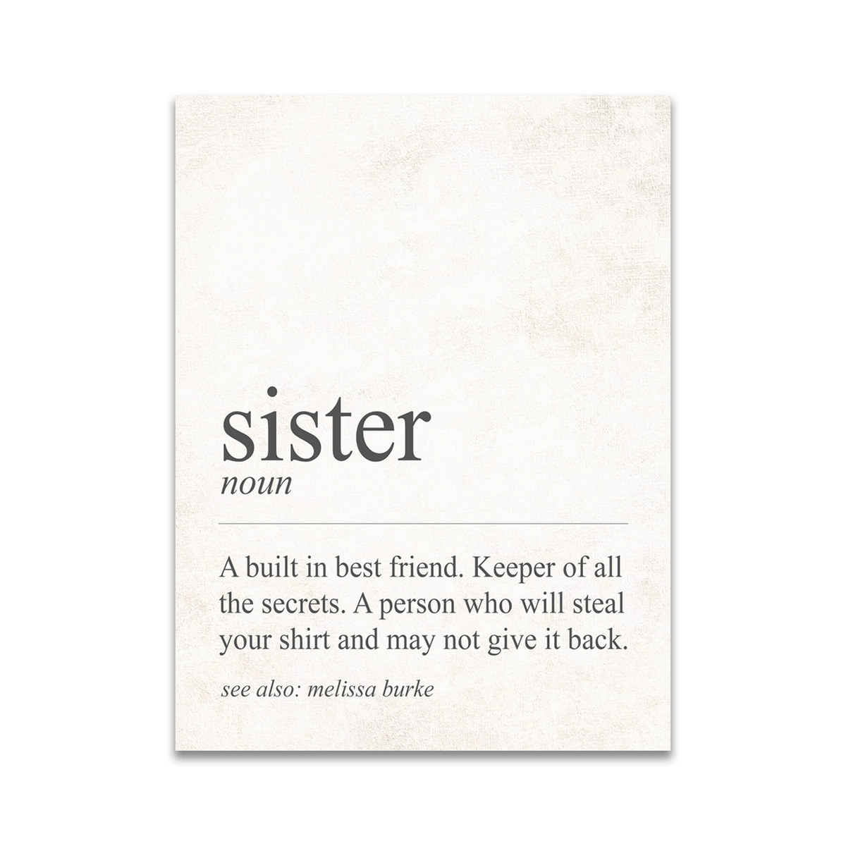 Personal-Prints art 6"x8" Block Mount The Definition of Sister