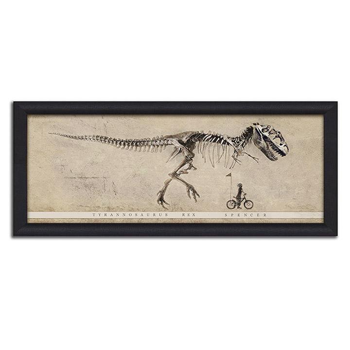 Personal-Prints art 13.5"x32.5" Framed Canvas The Dinosaur and Me