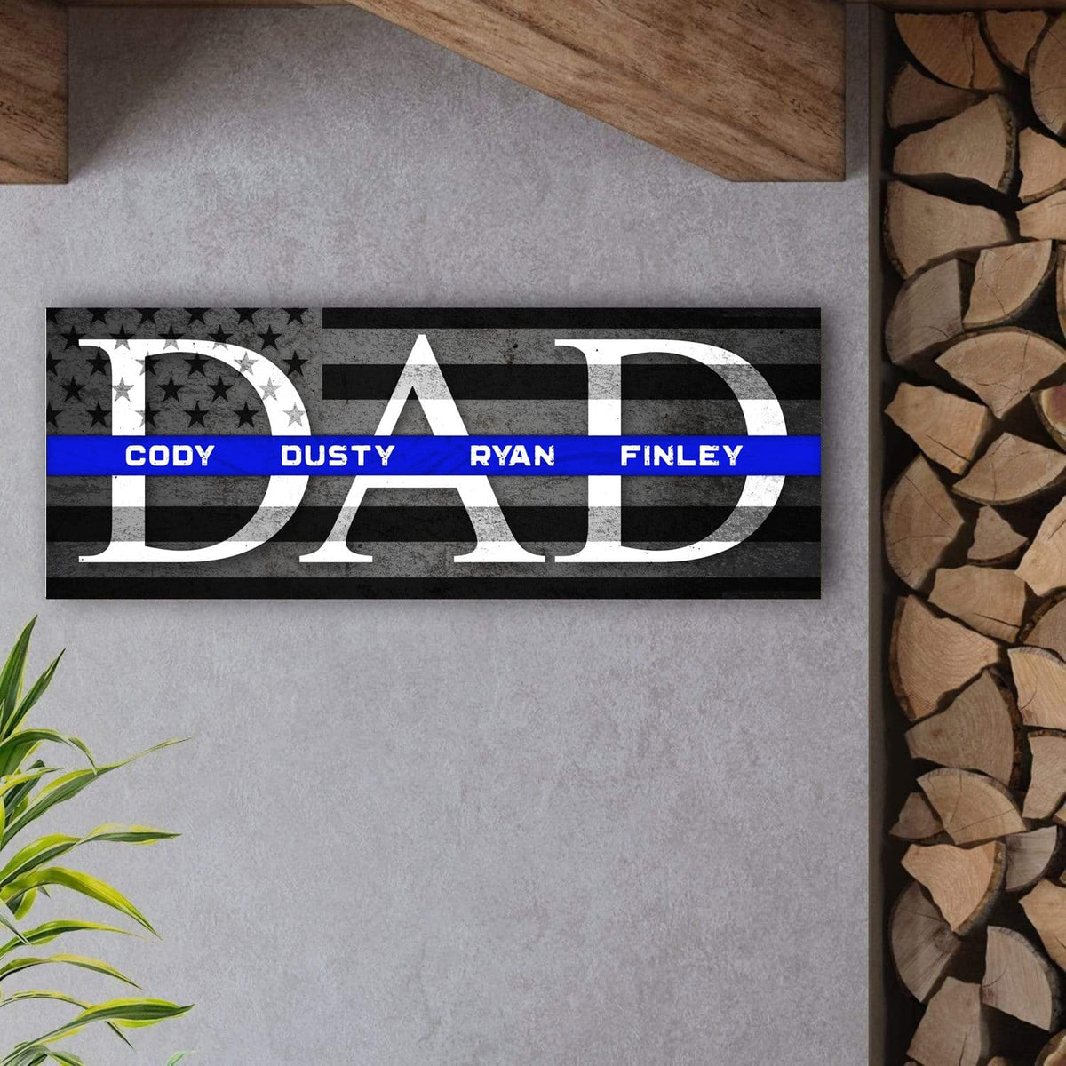 Personal-Prints art Thin Line Dad & Children Personalized Gift