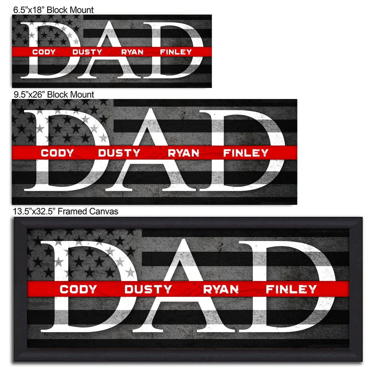 Personal-Prints art Thin Line Dad & Children Personalized Gift
