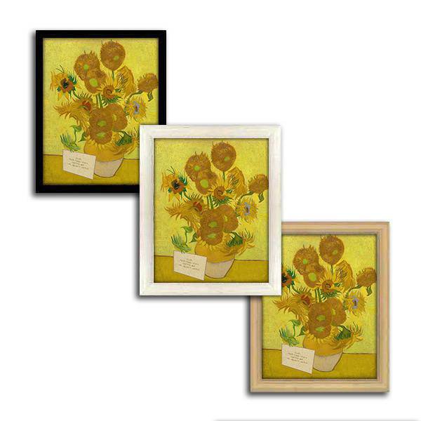 Personal-Prints art 14"x17" Canvas (Black Frame) Twelve Sunflowers
