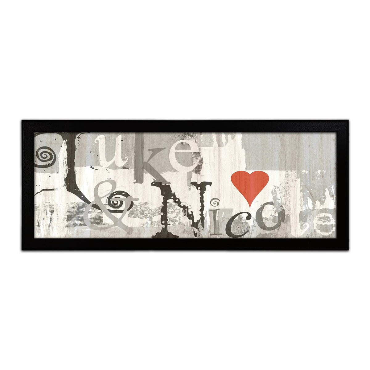 Personal-Prints art 13.5"x32.5" Framed Canvas Typography Names