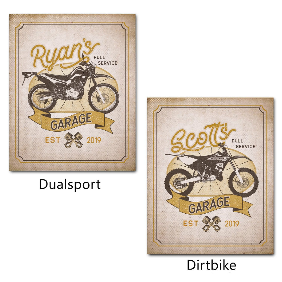Personal-Prints art Vintage Motorcycle Signs