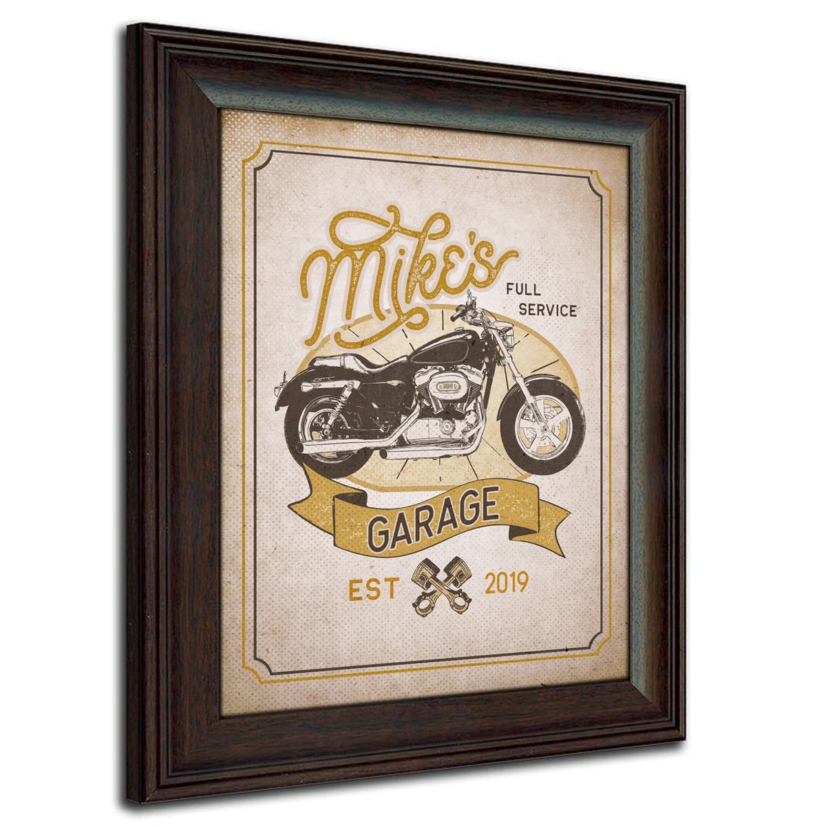 Personal-Prints art 12"x15" Under Glass Vintage Motorcycle Signs