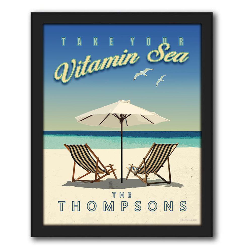 Personal-Prints art 12.5"x15.5" Framed Canvas Vitamin SEA