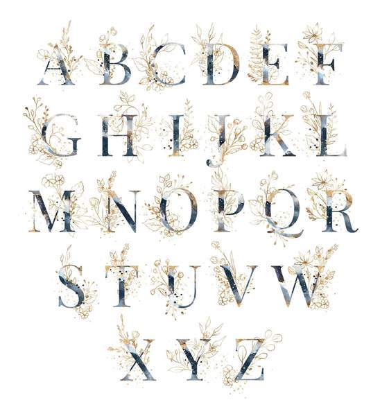 Personal-Prints art Watercolor Elements Monograms