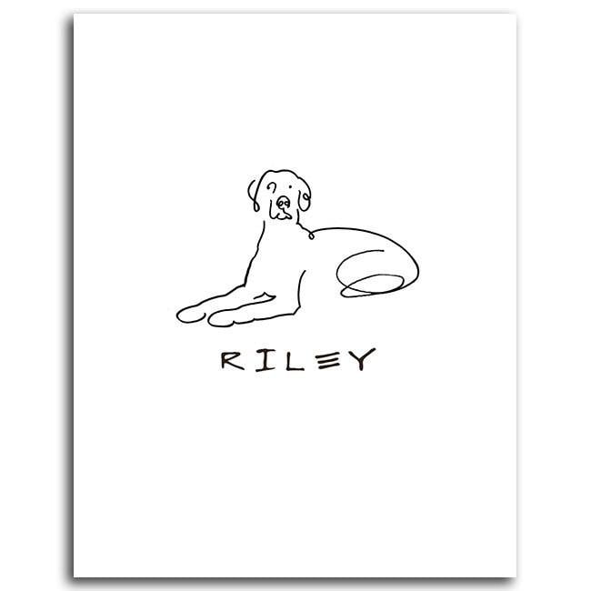 Personal-Prints art 6"x8" Mini Block Mount Weimaraner Line Drawing