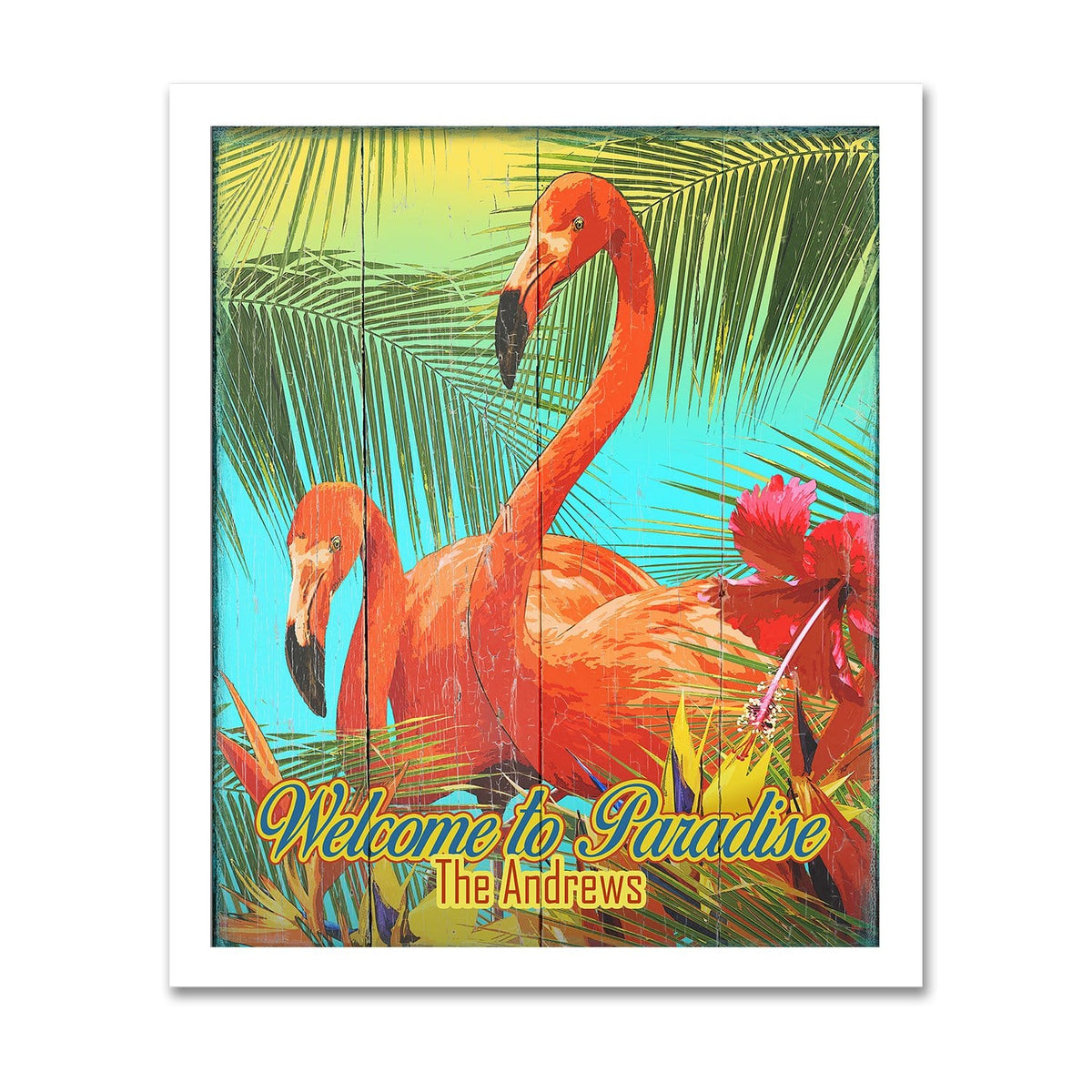 Personal-Prints art 12.5"x15.5" Framed Canvas Welcome to Paradise
