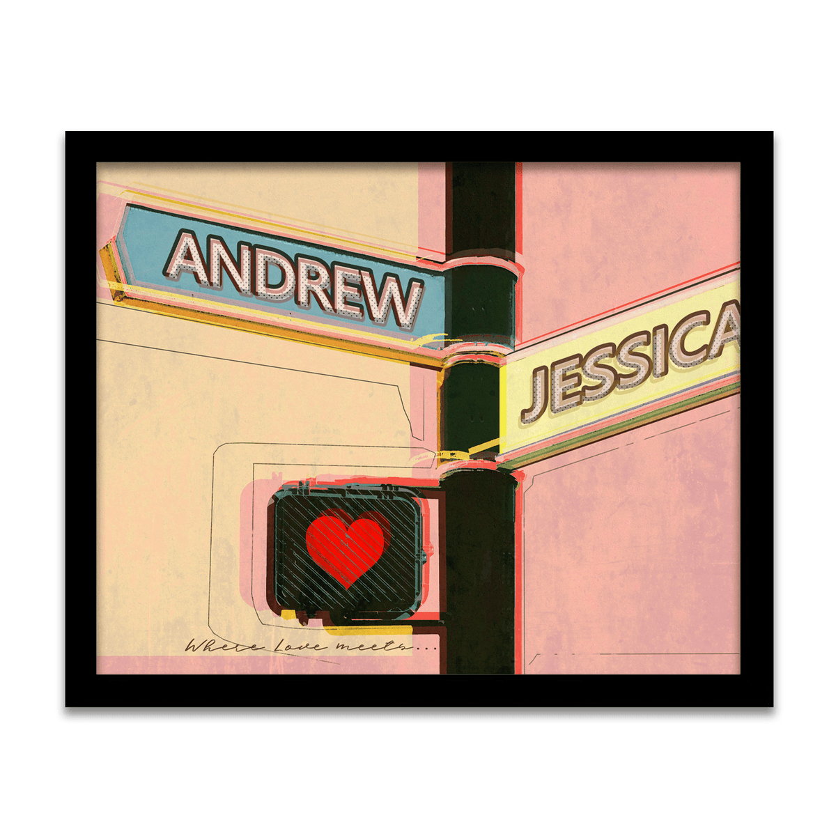 Personal-Prints art 14"x17" Framed Canvas Where Love Meets