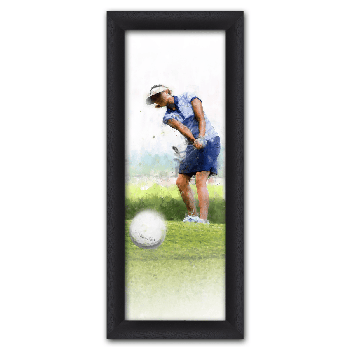 Personal-Prints art 13.5"x32.5" Framed Canvas Woman's Golf Personalized Print