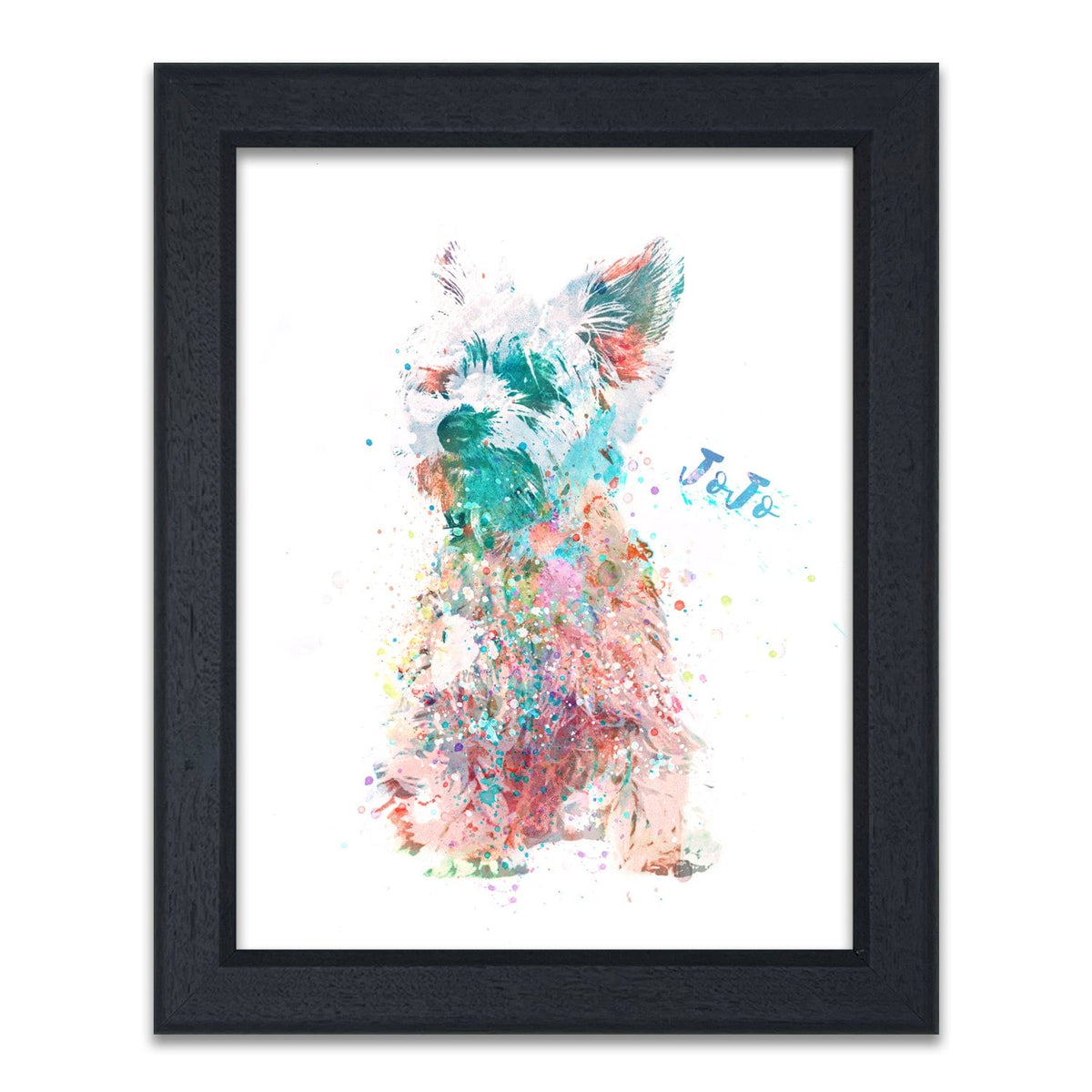 Personal-Prints art 14"x17" Under Glass Yorkshire Terrier Watercolor Print
