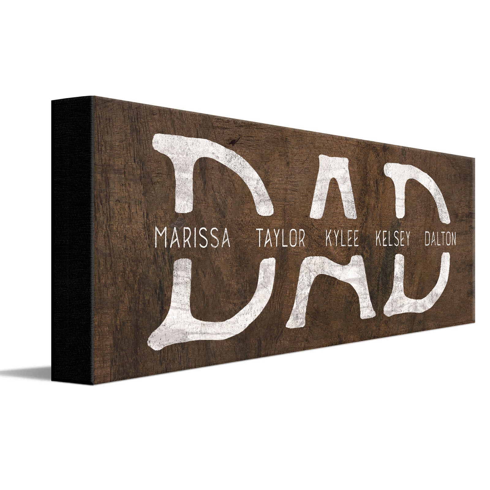 Personal-Prints art 6"x18" Stretched Canvas Dad & Children Personalized Sign