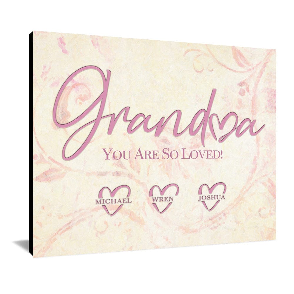 Personalized Gift Idea for Grandma with names of Grandchildren in the hearts