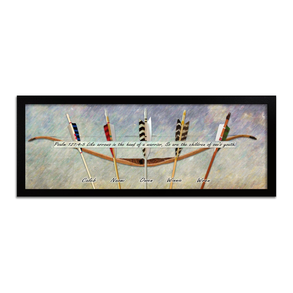 Like arrows in the hand of a warrior, so are the children of one&#39;s youth - Personalized archery art gift on canvas for Father&#39;s Day
