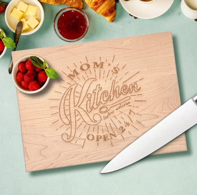 Mom&#39;s Kitchen Laser Engraved Cutting Board Gift For Mom