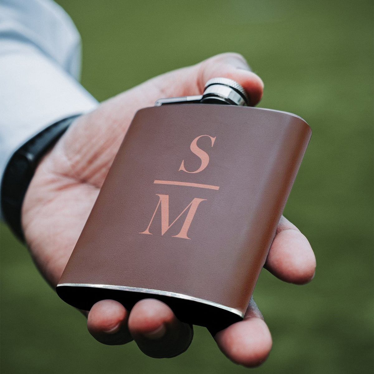 Leather Flask Gift Set