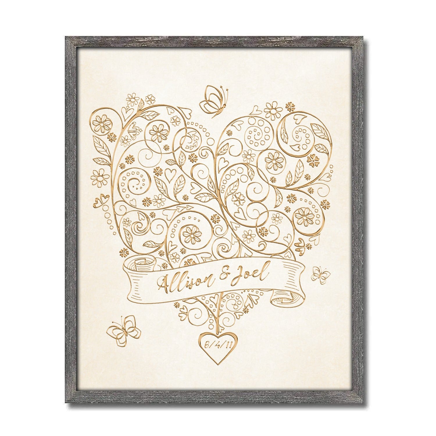 Personalized Heart Framed Canvas