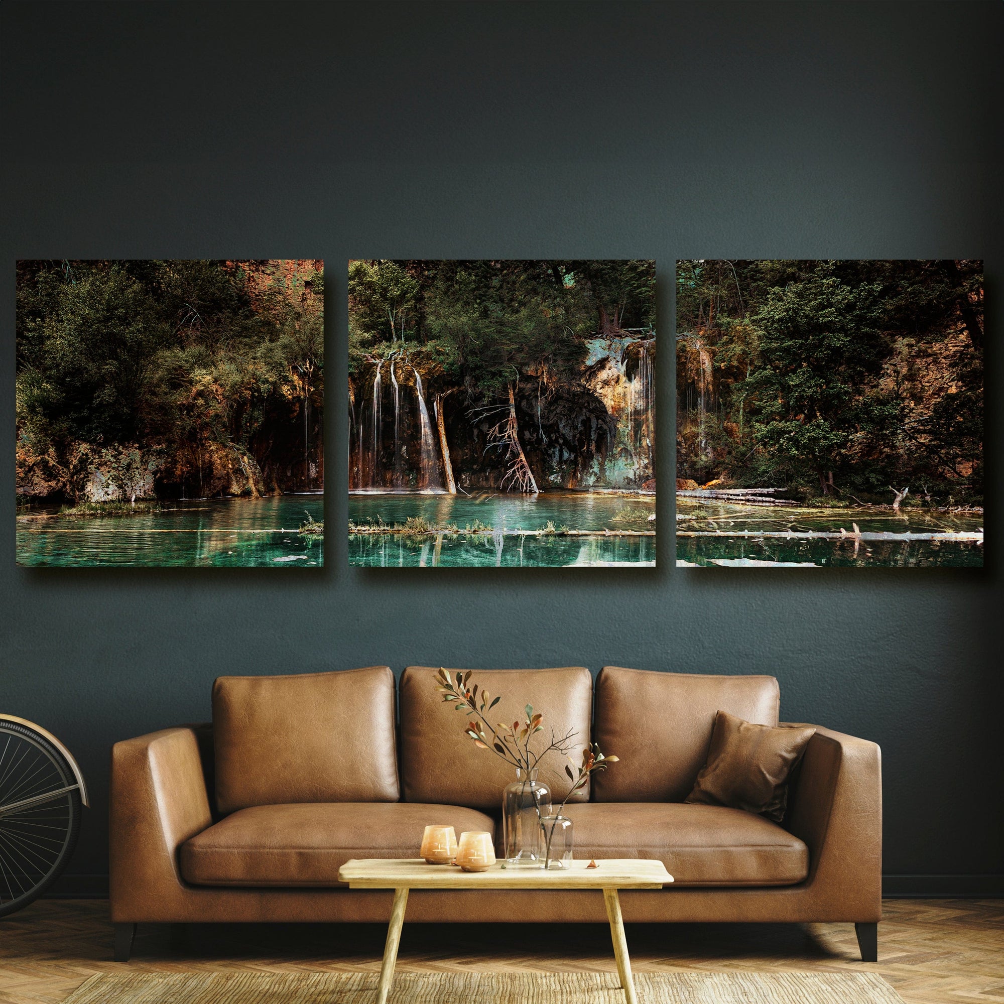 Gallery Wrap Canvas set of three panels in room view
