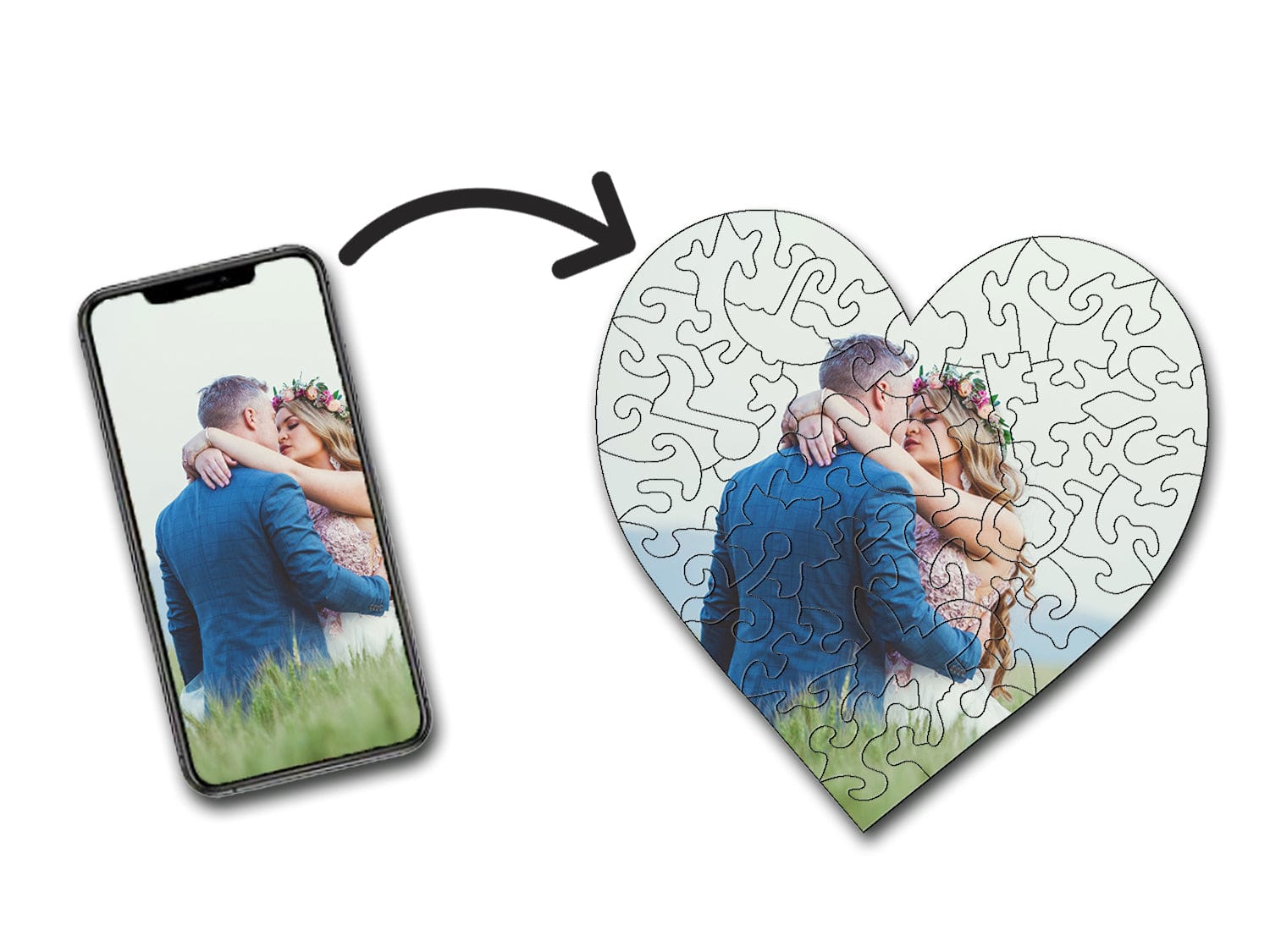Simple and easy to customize, you can make this romantic puzzle from your phone!