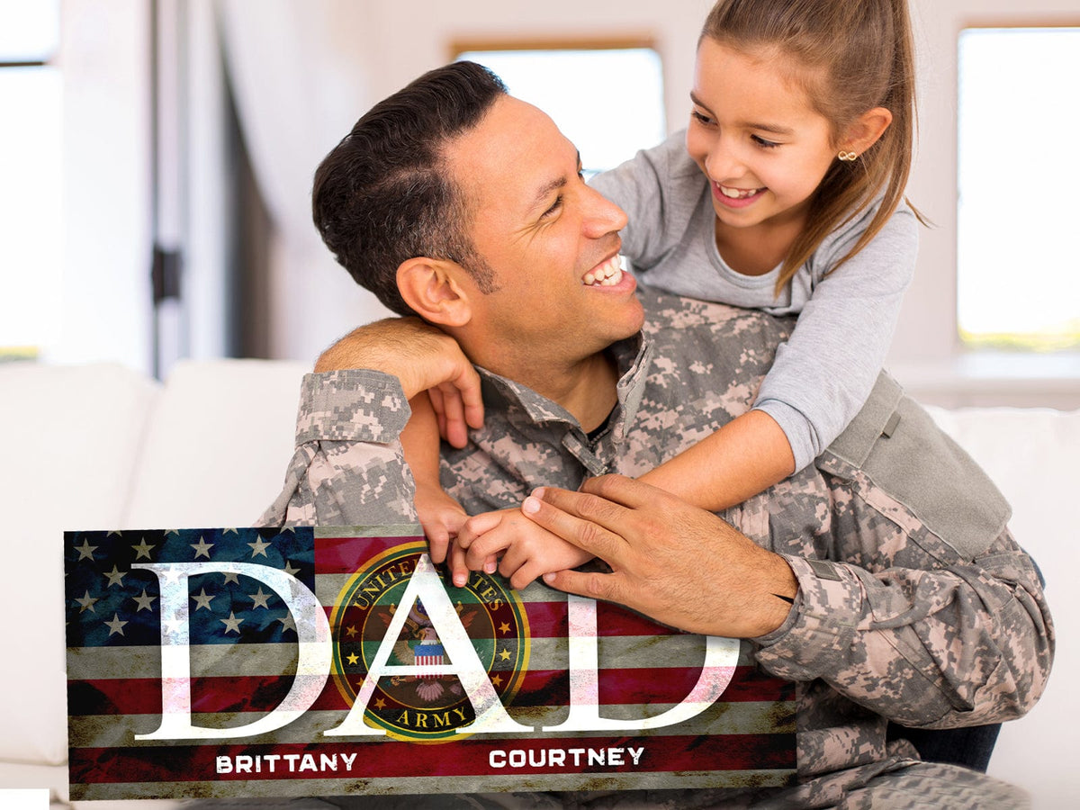 Military Dad &amp; Children Personalized Gift