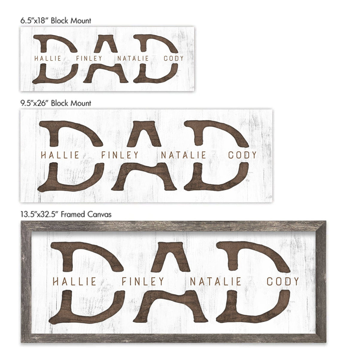 Gifts for dad size chart