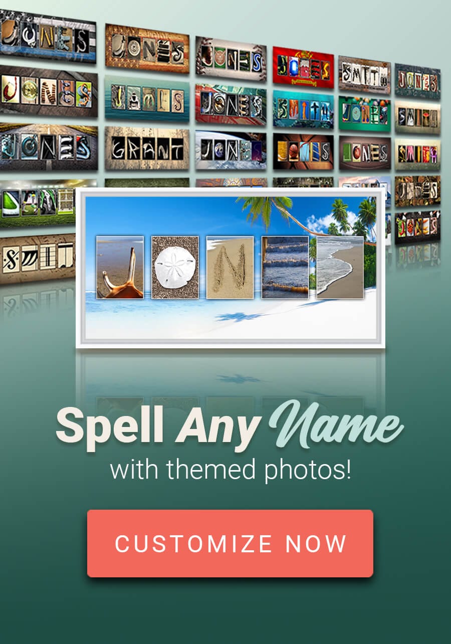 Spell any name with themed photos! 