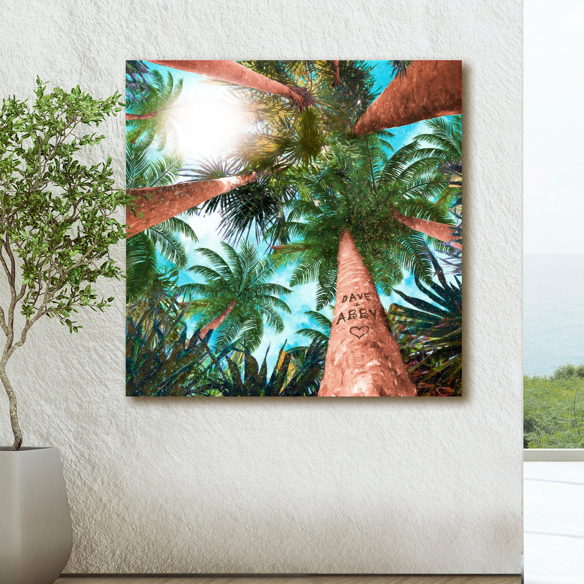 Personalized Art Palm Tree Artwork Decor Lifestyle Large Strwtched Canvas