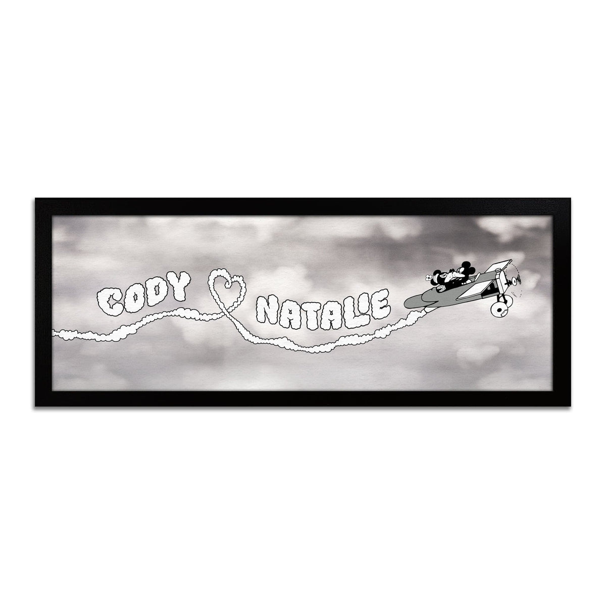 Plane Crazy Personalized Mickey Mouse Art with your names on the art canvas