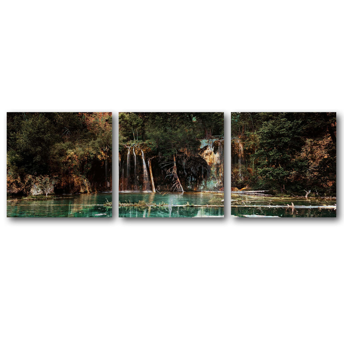 Hanging Lake Colorado Art Set of three Panels | Landscape Lake art from Personal Prints