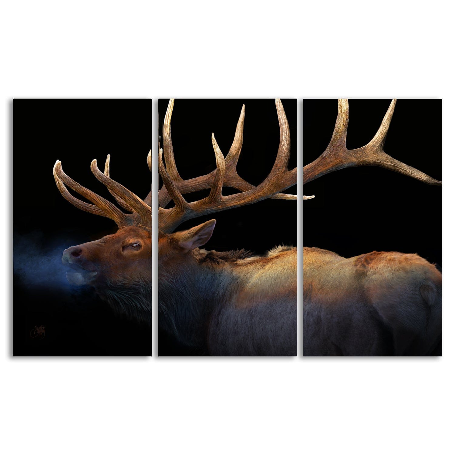 Oversized canvas art panels nature wildlife artwork from Personal Prints - Bull Elk